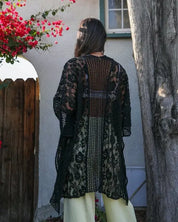 Floral Lace Textured Kimono