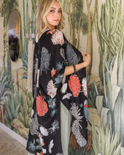 Floral Motif Combo Kimono