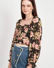 FLORAL PRINT CROPPED TOP