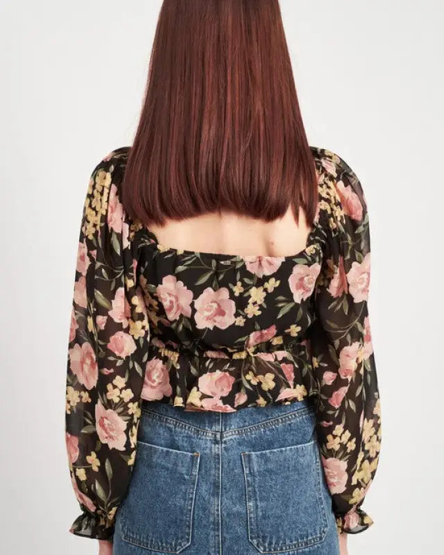 FLORAL PRINT CROPPED TOP