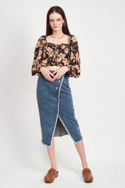 FLORAL PRINT CROPPED TOP