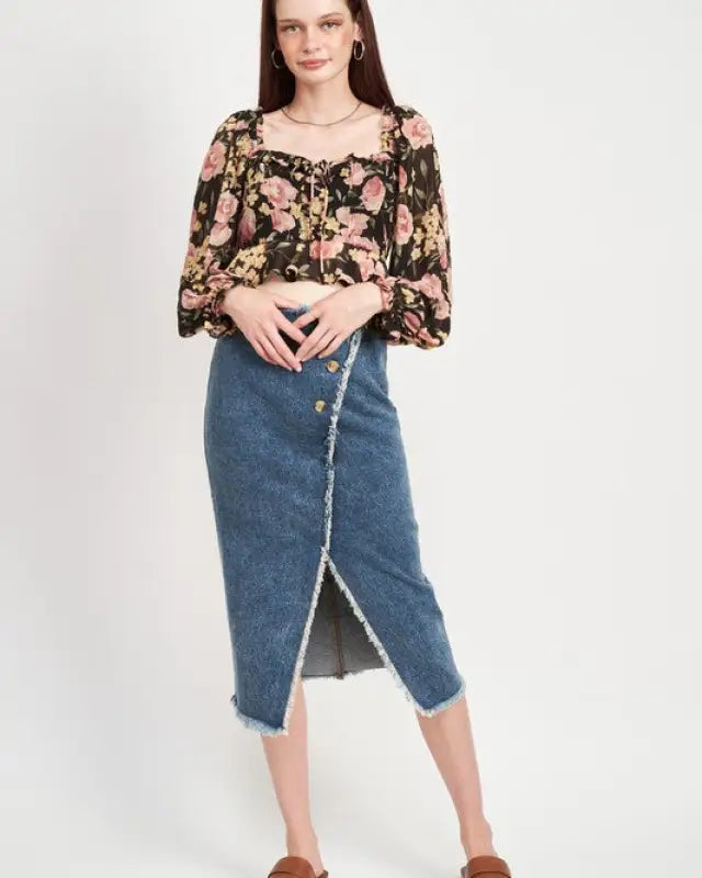 FLORAL PRINT CROPPED TOP