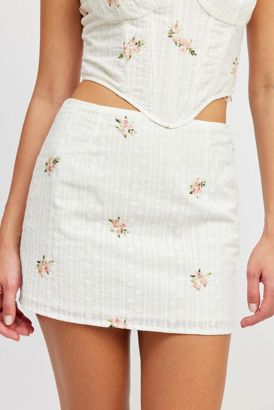 Floral Print Mini Skirt