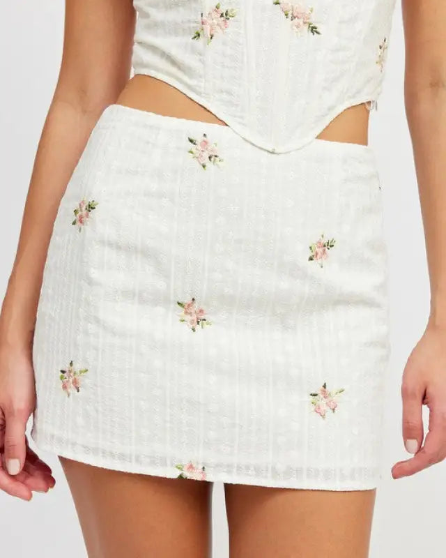 Floral Print Mini Skirt