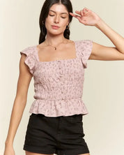 Floral Print Ruffled Top