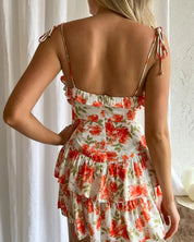 Floral Printed Tiered Mini Dress