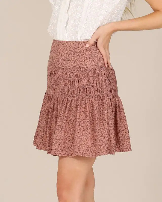 Floral Smocked Skirt