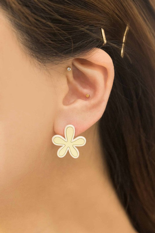 Flower Cloud Earrings - Yellow / OS