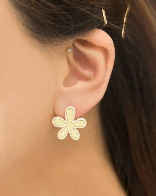 Flower Cloud Earrings - Yellow / OS