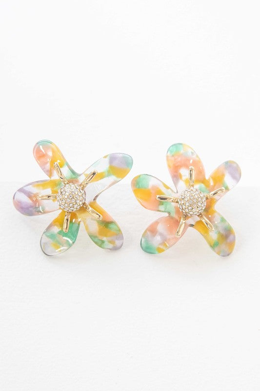 Flower Power Post Earrings - Multi / OS