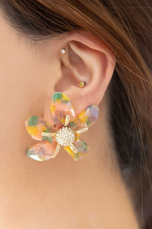 Flower Power Post Earrings - Multi / OS