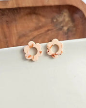 Flower Studs - Peach - Peach / OneSize