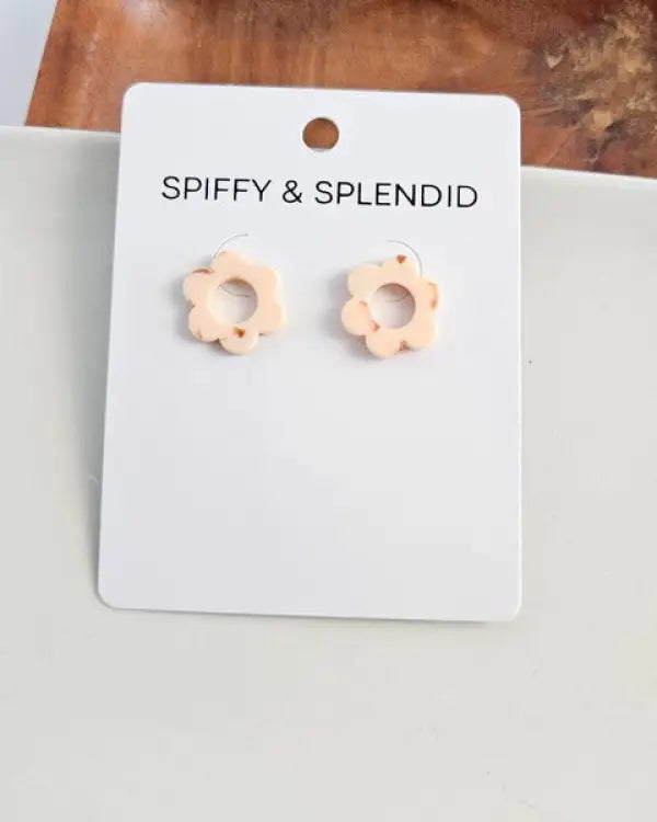 Flower Studs - Peach - Peach / OneSize