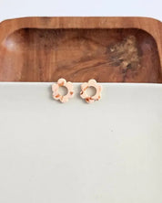 Flower Studs - Peach - Peach / OneSize