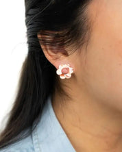 Flower Studs - Peach - Peach / OneSize