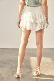 Flower Trim Around Waist Skort