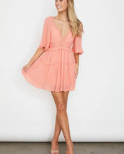 Flutter Sleeved Mini Dress