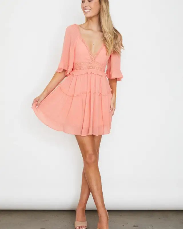 Flutter Sleeved Mini Dress