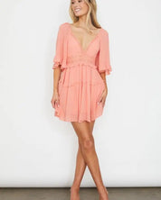 Flutter Sleeved Mini Dress