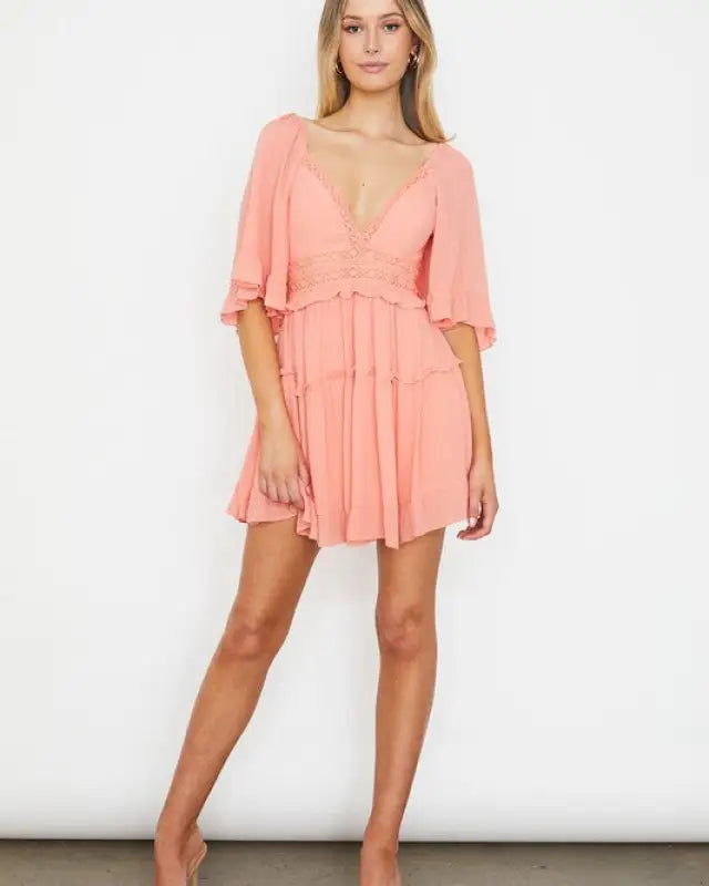 Flutter Sleeved Mini Dress