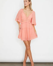 Flutter Sleeved Mini Dress