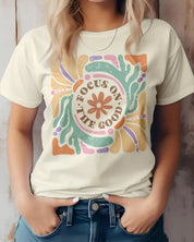 Focus On The Good Boho Graphic Tee - Natural / S