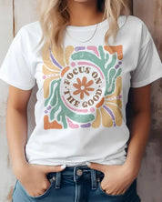 Focus On The Good Boho Graphic Tee - White / S