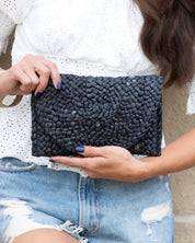 Fold Over Straw Clutch