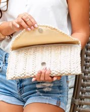 Fold Over Straw Clutch