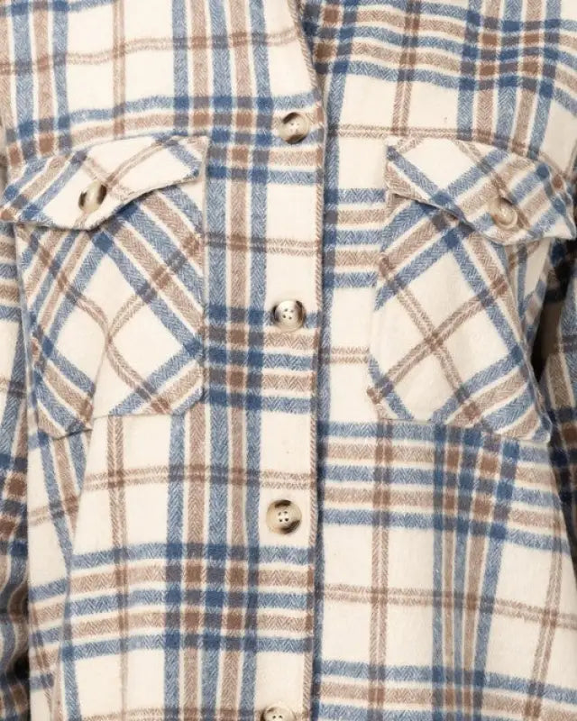 For Myself Checkered Print Button-Front Top