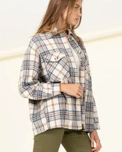 For Myself Checkered Print Button-Front Top