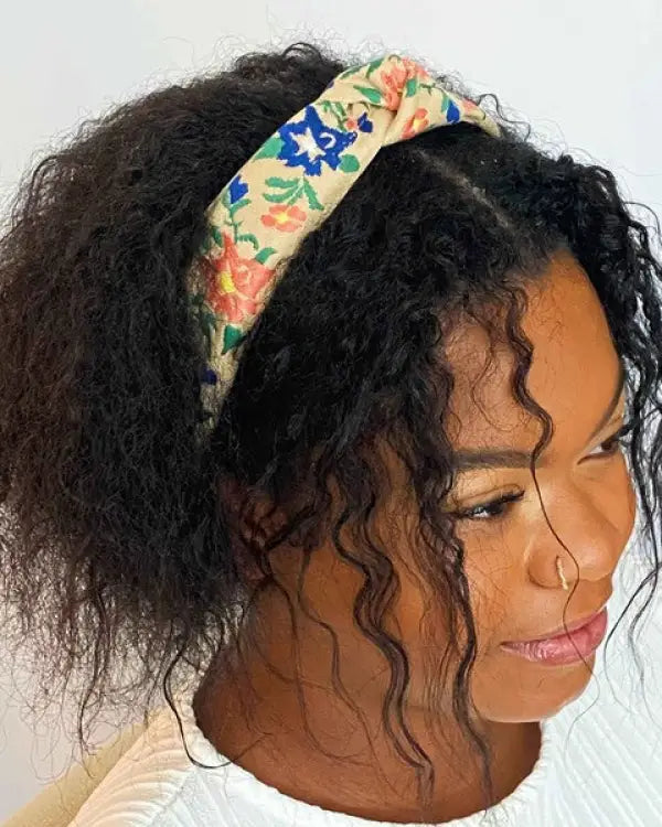 French Floral Embroidered Headband