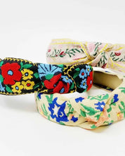 French Floral Embroidered Headband