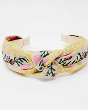 French Floral Embroidered Headband - Indie Pink / OS