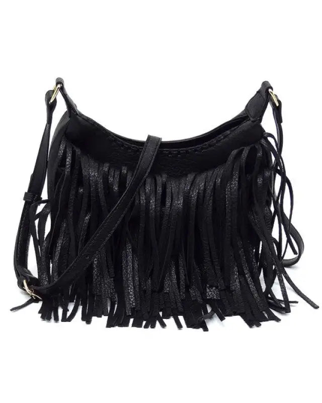 Fringe Hobo Crossbody Bag