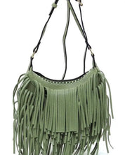 Fringe Hobo Crossbody Bag