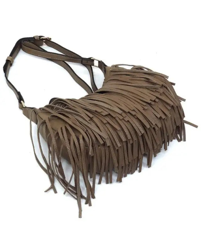 Fringe Hobo Crossbody Bag