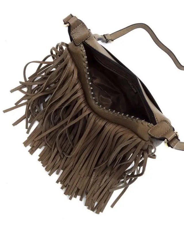 Fringe Hobo Crossbody Bag