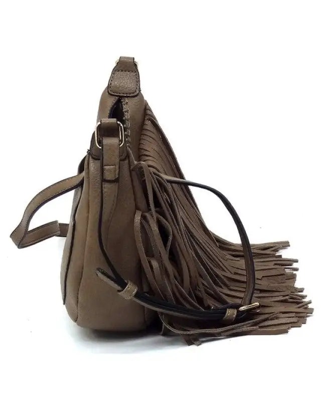 Fringe Hobo Crossbody Bag