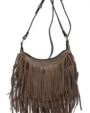 Fringe Hobo Crossbody Bag