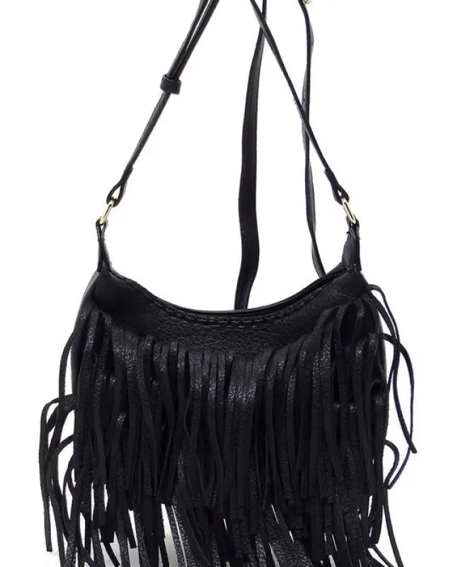 Fringe Hobo Crossbody Bag