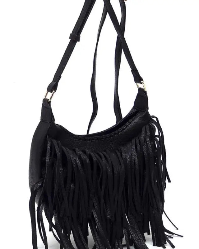 Fringe Hobo Crossbody Bag