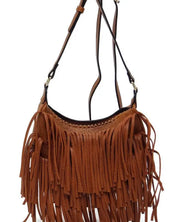 Fringe Hobo Crossbody Bag