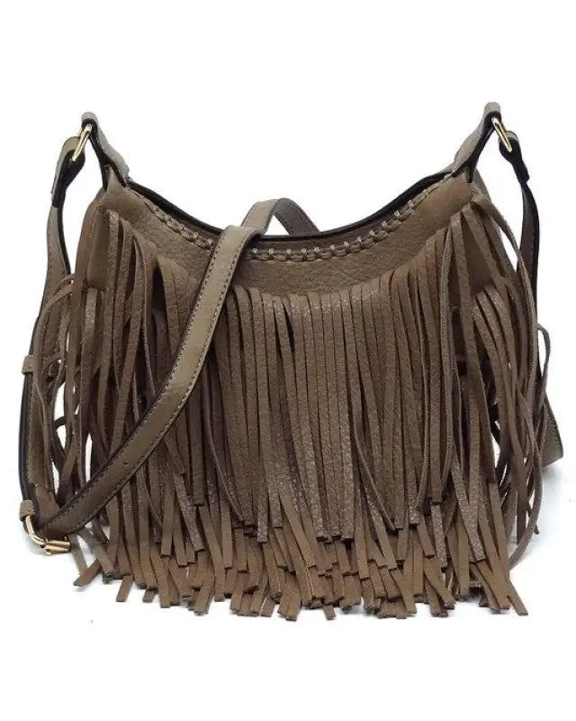 Fringe Hobo Crossbody Bag