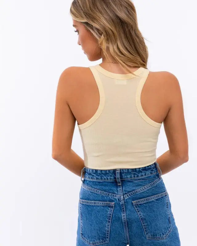 Front Cut-Out Racerback Bodysuit