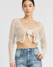 Front Tie Rope Crochet Top