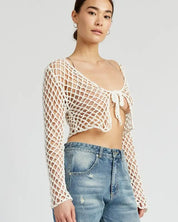 Front Tie Rope Crochet Top