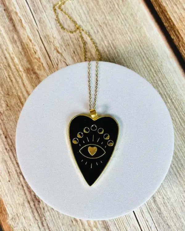 Full Heart Necklace - Black / Os