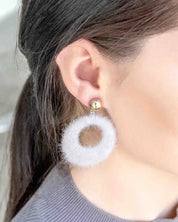 Fuzzy Mod Circle Earrings