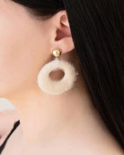 Fuzzy Mod Circle Earrings